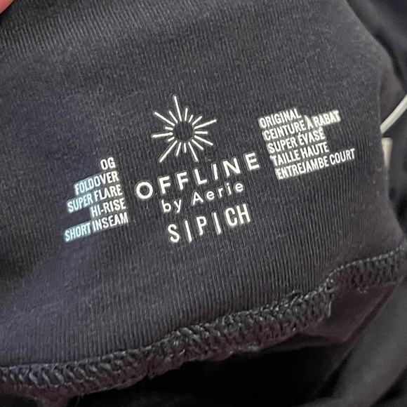 Aerie NWT Offline OG high rise super flare black fold over leggings - Picture 6 of 14